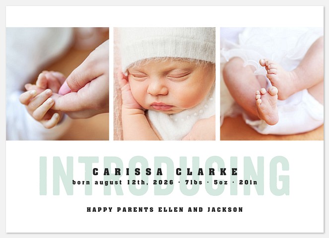 Contemporary Introduction Baby Birth Announcements