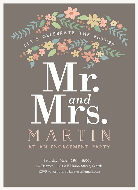 Bunches of Love Engagement Party Invitations
