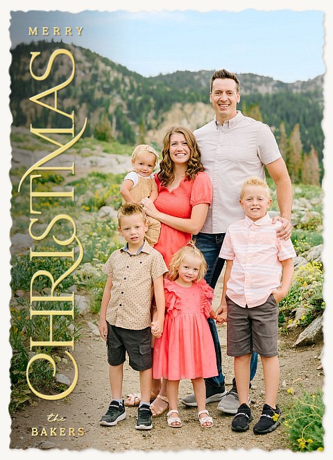 Vertical Elegance Personalized Holiday Cards