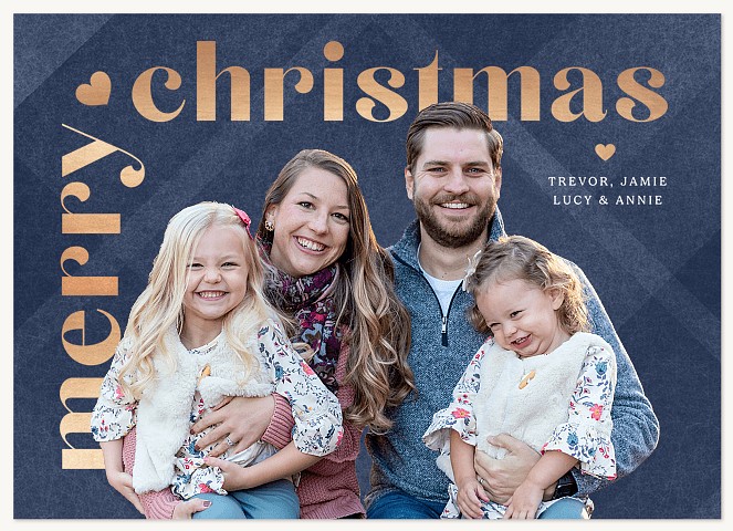 Heart Corner Personalized Holiday Cards