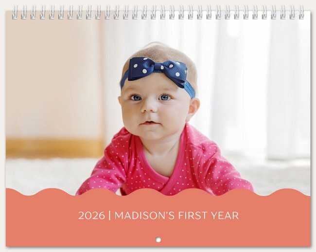 Wavy First Year Calendar Personalized Photo Calendars