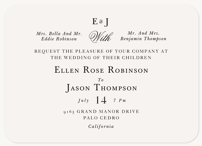 Formal Elegance Wedding Invitations