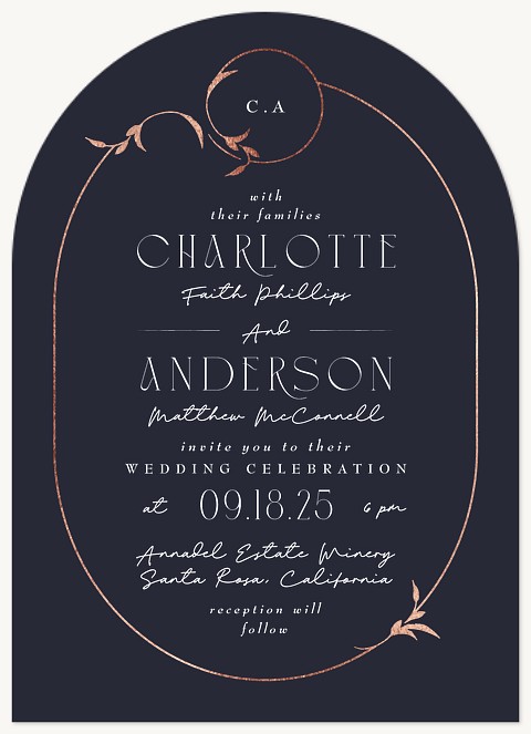 Leaf Oval Wedding Invitations