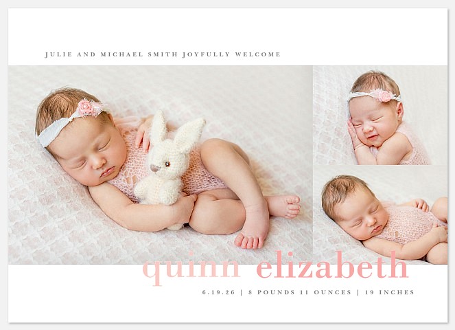 Ombre Impression Baby Birth Announcements