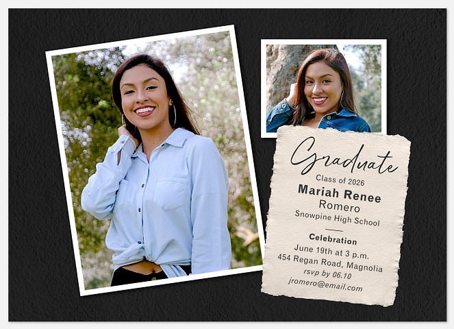 Deckled Edge  Graduation Cards