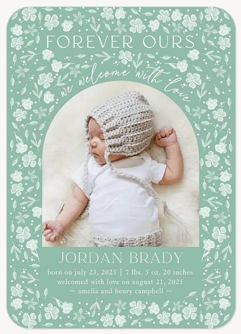 Miniature Blooms Baby Announcements