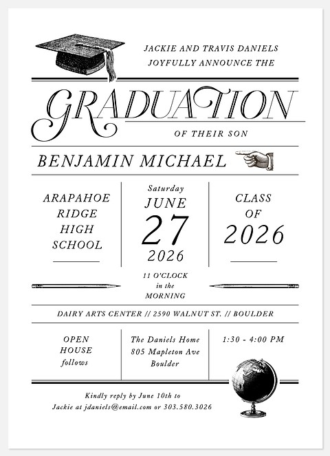 Vintage Engravings Graduation Cards