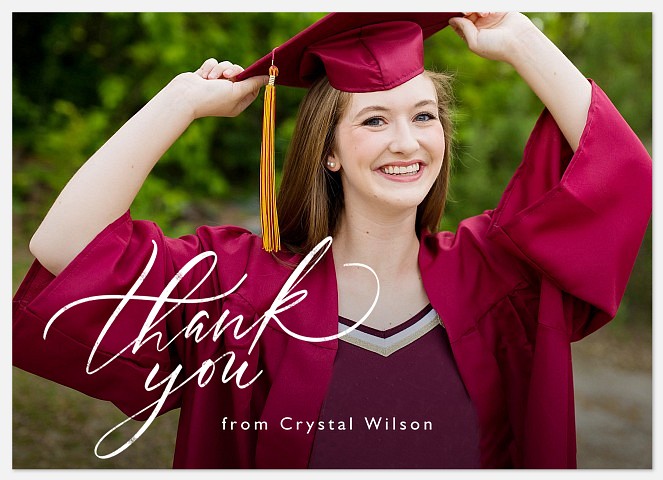 Thanks in Script Thank You Cards 