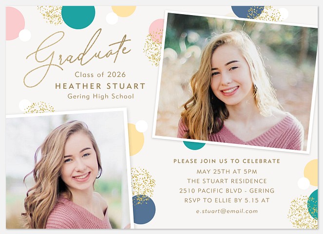 Multicolor Confetti Graduation Cards