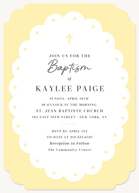  Simple Doily Baptisms & Christening Invitations
