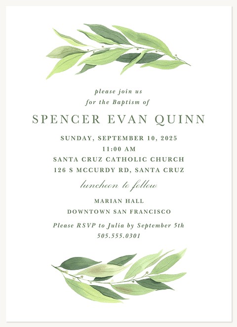  Laurel Border Baptisms & Christening Invitations