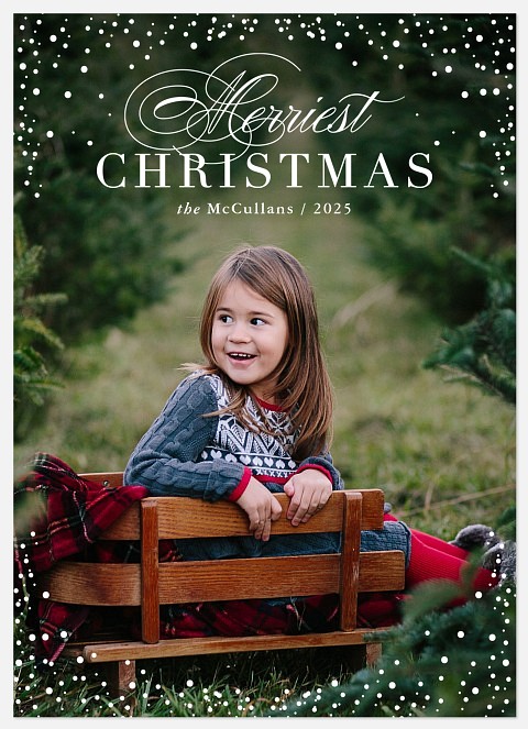Flourished Snowfall Holiday Photo Cards
