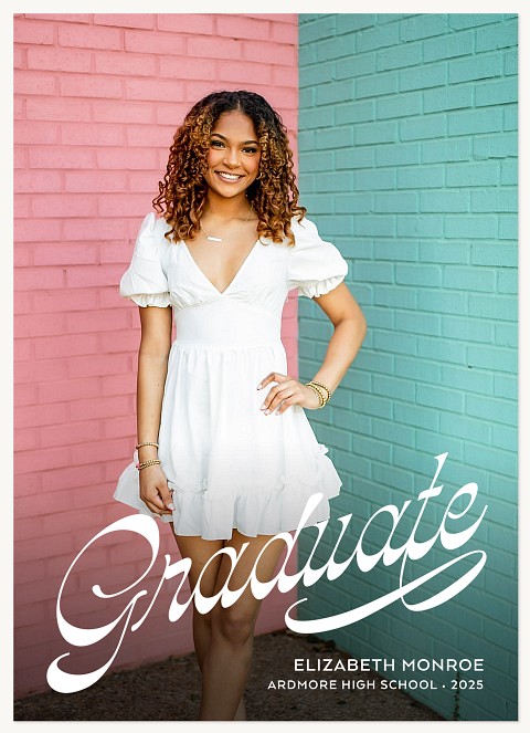 Retro Script Graduation Cards