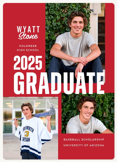 Beveled Type Graduation Cards