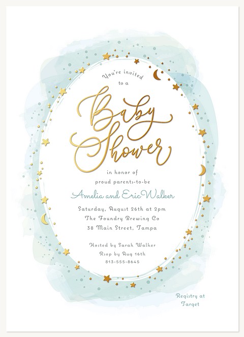 Under The Stars Baby Shower Invites