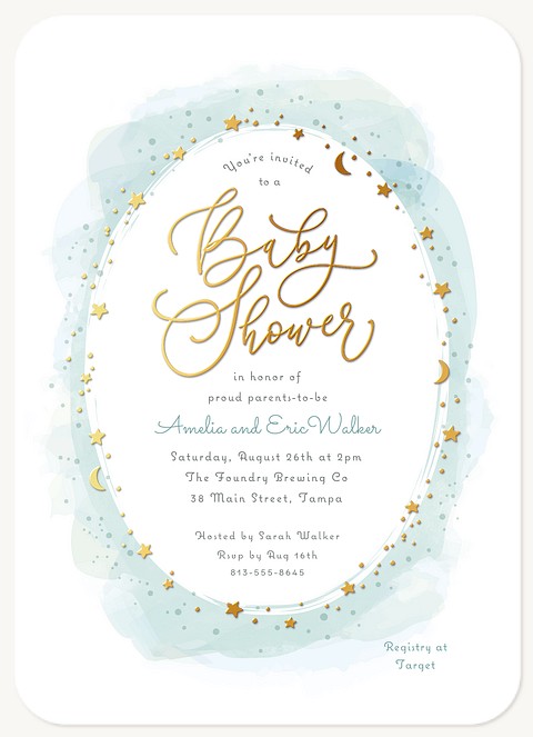 Under The Stars Baby Shower Invites