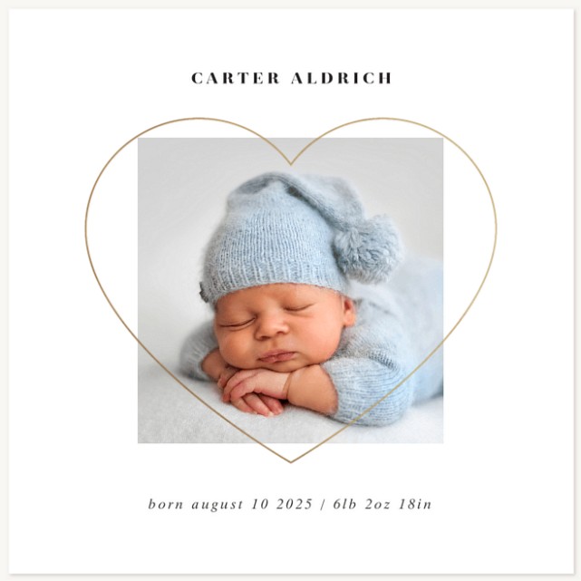 Heart Overlay Baby Announcements