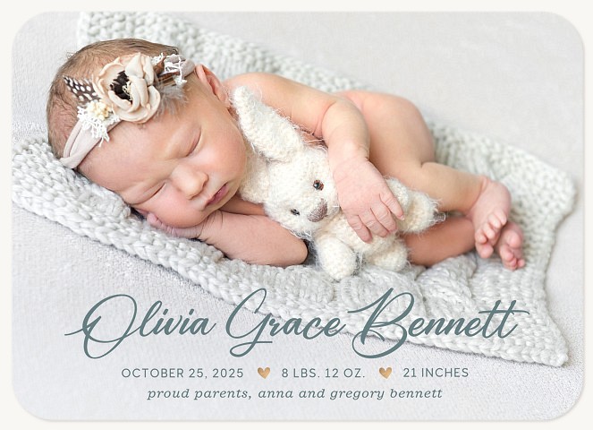 Heart Space Baby Announcements