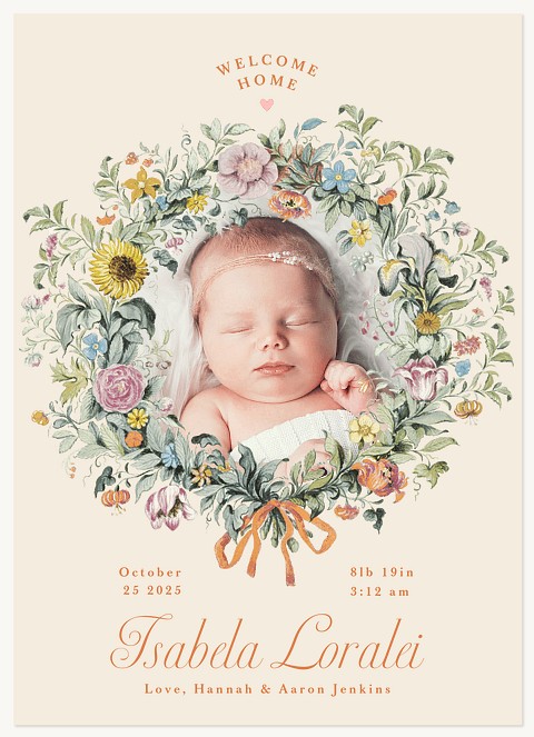 Delightful Portrait Baby Announcements