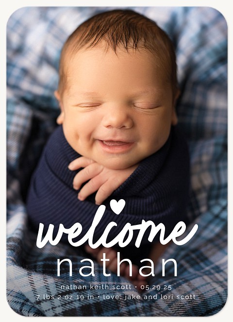 Welcome Heart Baby Announcements