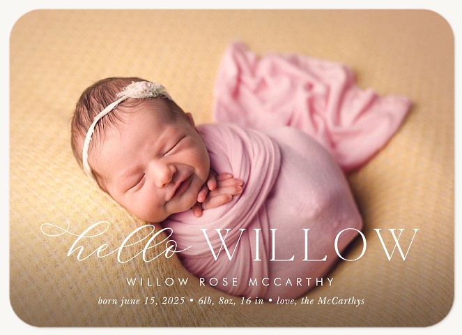 Refined Hello Baby Announcements