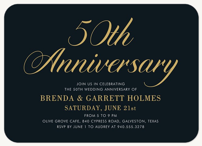 Regal Milestone Wedding Anniversary Invitations