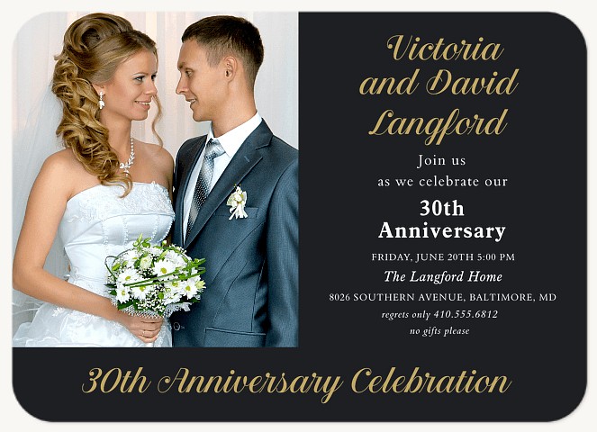 Classic Romance Wedding Anniversary Invitations