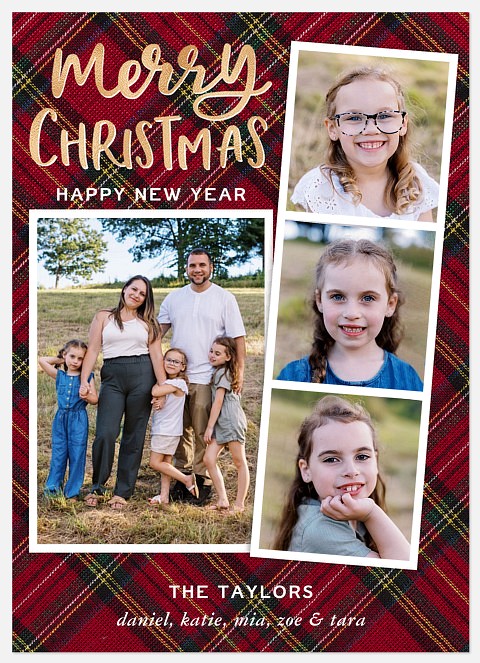 Plaid Stitch Holiday Photo Cards