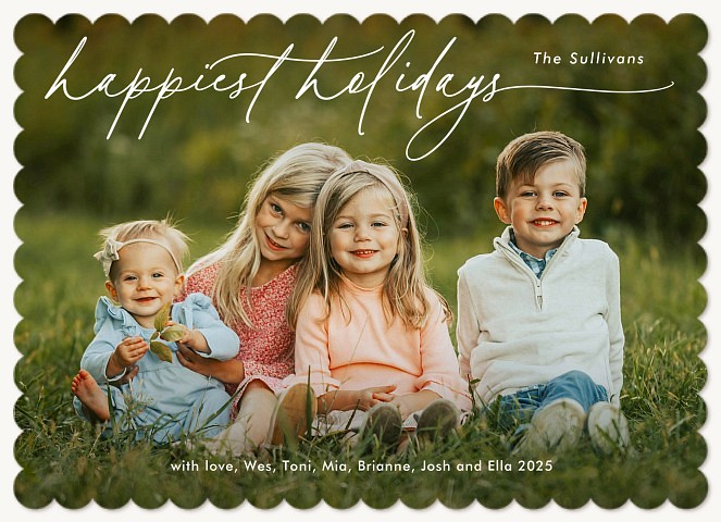 Extended Script Personalized Holiday Cards
