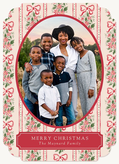 Painted Pattern Tidings Personalized Holiday Cards