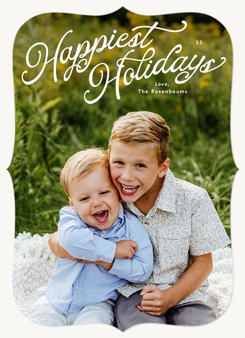 Trendy Curve Personalized Holiday Cards