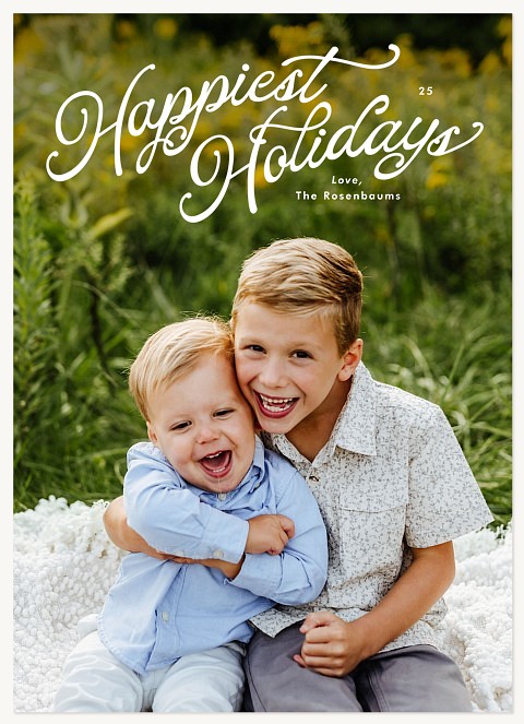 Trendy Curve Personalized Holiday Cards