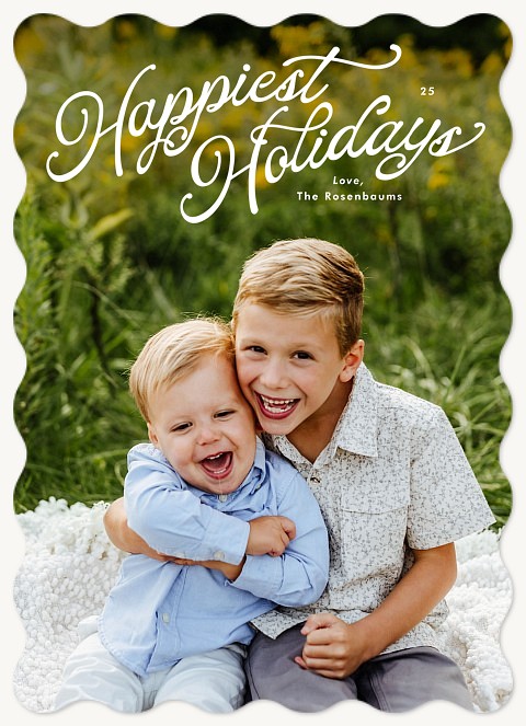 Trendy Curve Personalized Holiday Cards