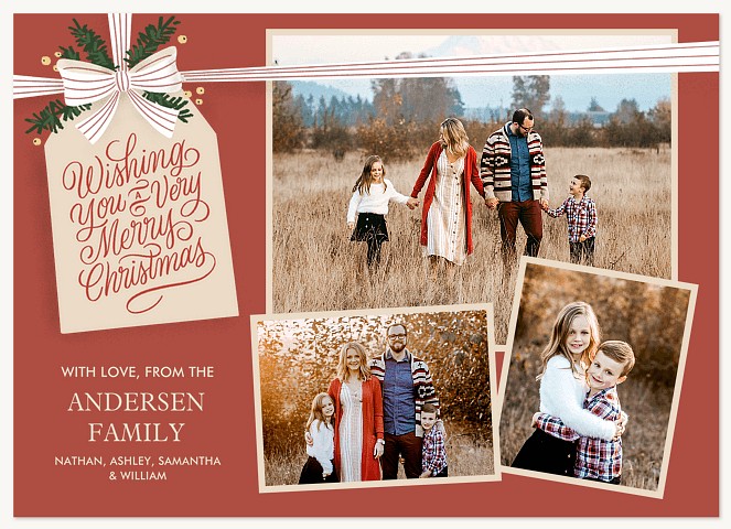 Festive Tag Personalized Holiday Cards