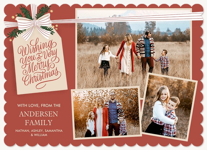 Festive Tag Personalized Holiday Cards