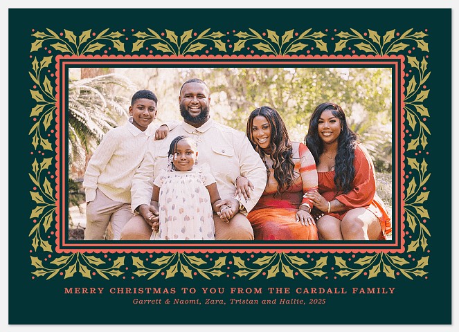 Evergreen Frame Holiday Photo Cards