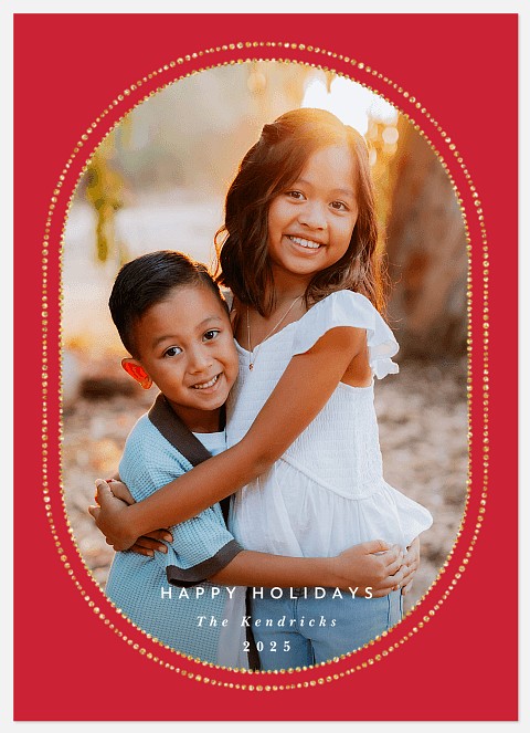 Beaded Border Holiday Photo Cards