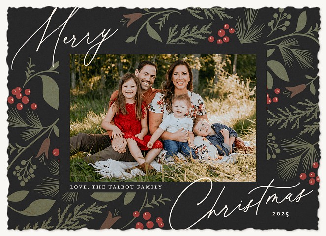 Rustic Botanicals Personalized Holiday Cards