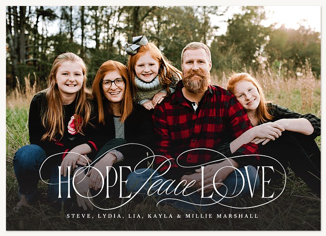 Elegant Flourishes Personalized Holiday Cards