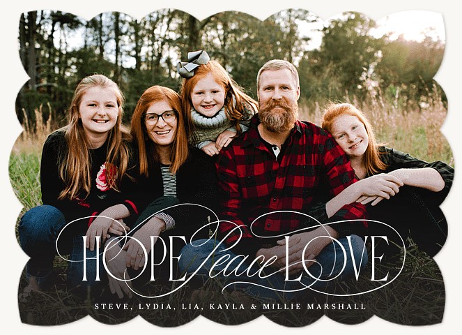 Elegant Flourishes Personalized Holiday Cards