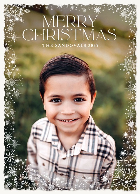 Snowflake Frame Personalized Holiday Cards