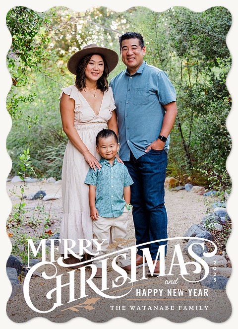 Alpine Lettering Personalized Holiday Cards