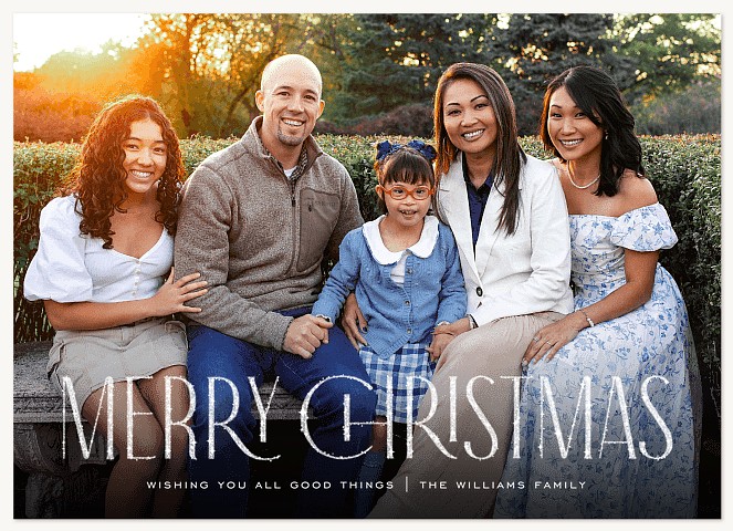 Shimmering Type Personalized Holiday Cards