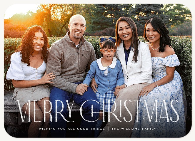 Shimmering Type Personalized Holiday Cards