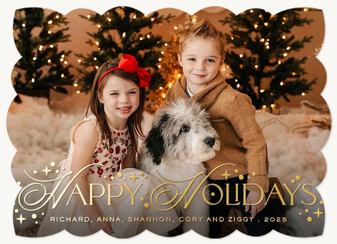 Golden Spark Personalized Holiday Cards