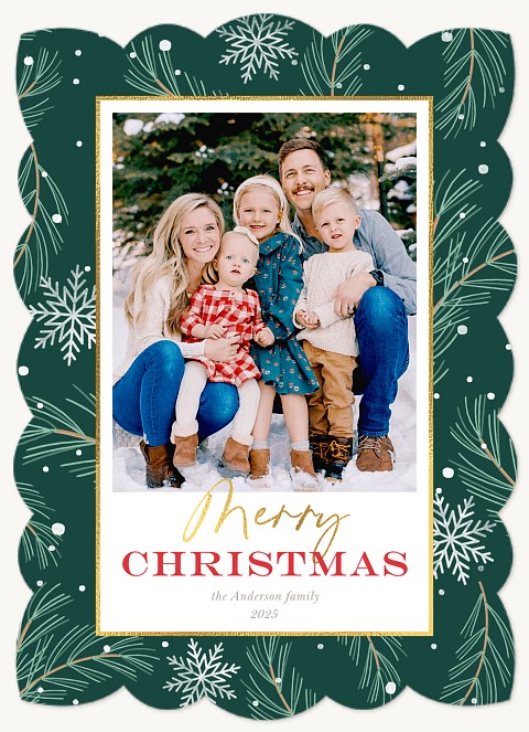 Frosted Branches Personalized Holiday Cards