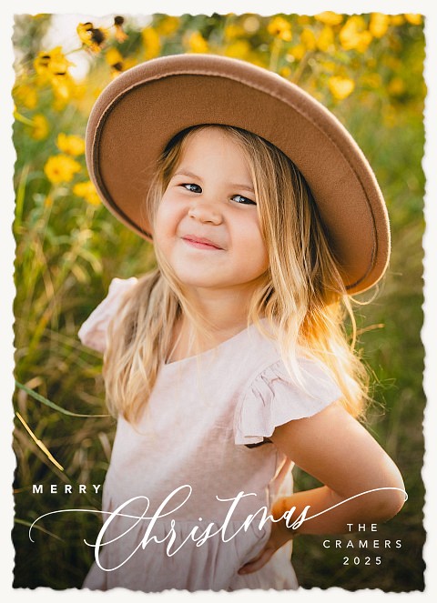 Slanted Script Personalized Holiday Cards