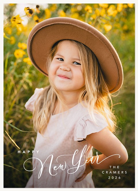 Slanted Script Personalized Holiday Cards