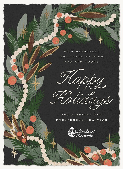 Elegant Wreath Business Holiday Cards