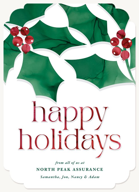 Jolly Holly Business Holiday Cards
